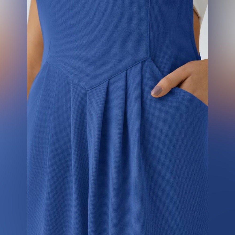 HALARA Overalls Waffle Knit Jogger Jumper Royal Blue Jumpsuit Women's M NWT - Picture 8 of 10